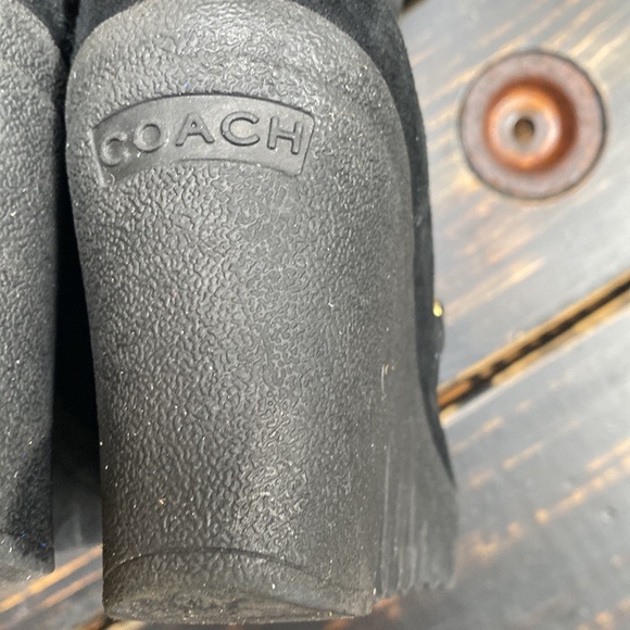 Coach black monogram jacquard Maisy rope tie lace up wedge winter boots Size 8 - Picture 7 of 16